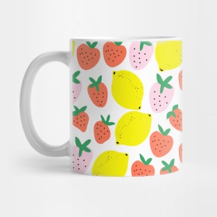 Cute Strawberry and Lemon Pattern Mug